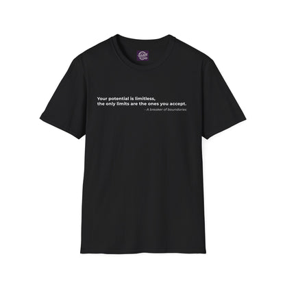 Your potential is limitless
the only limits are the ones you accept - Men's Tee