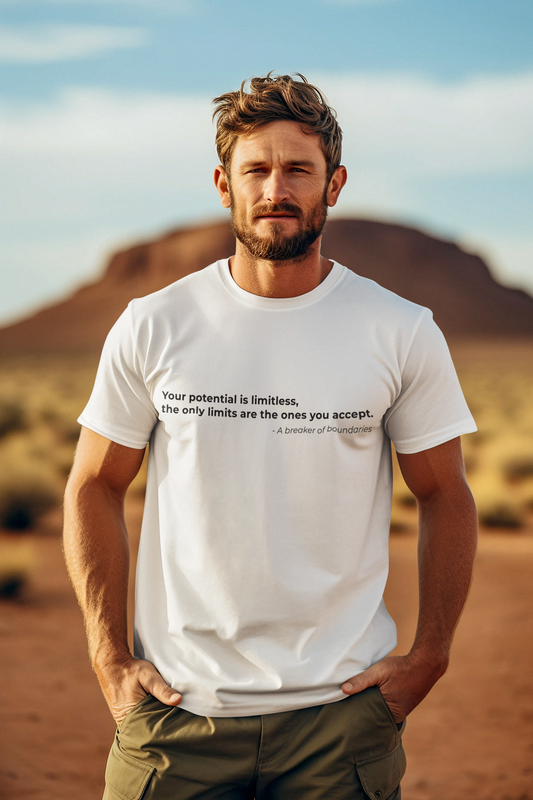 Your potential is limitless
the only limits are the ones you accept - Men's Tee