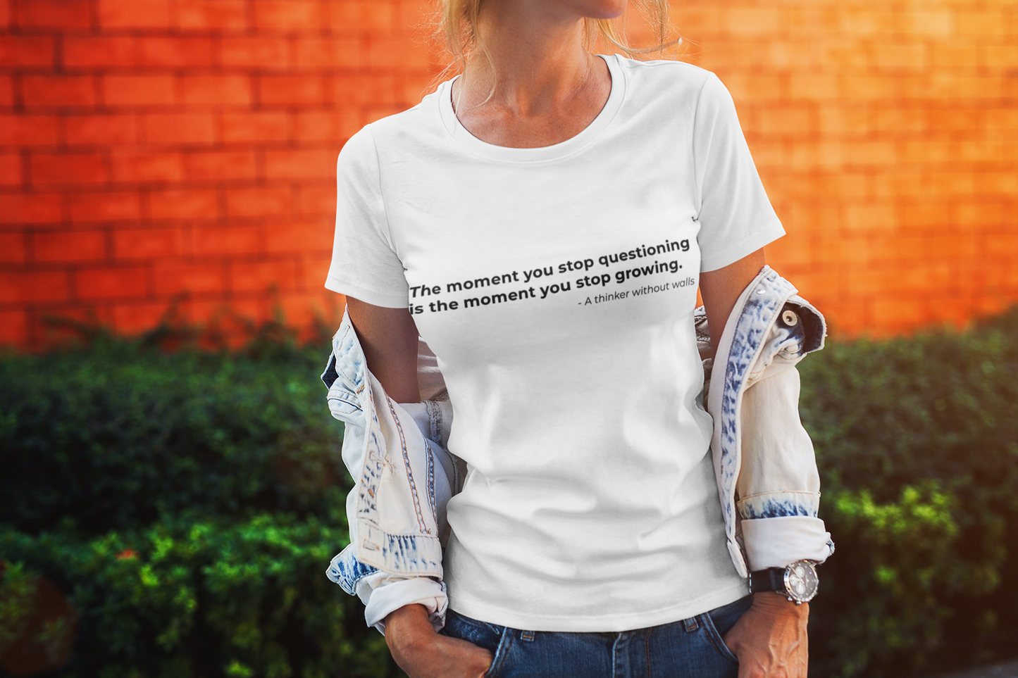 The moment you stop questioning is the moment you stop growing - Women's Tee