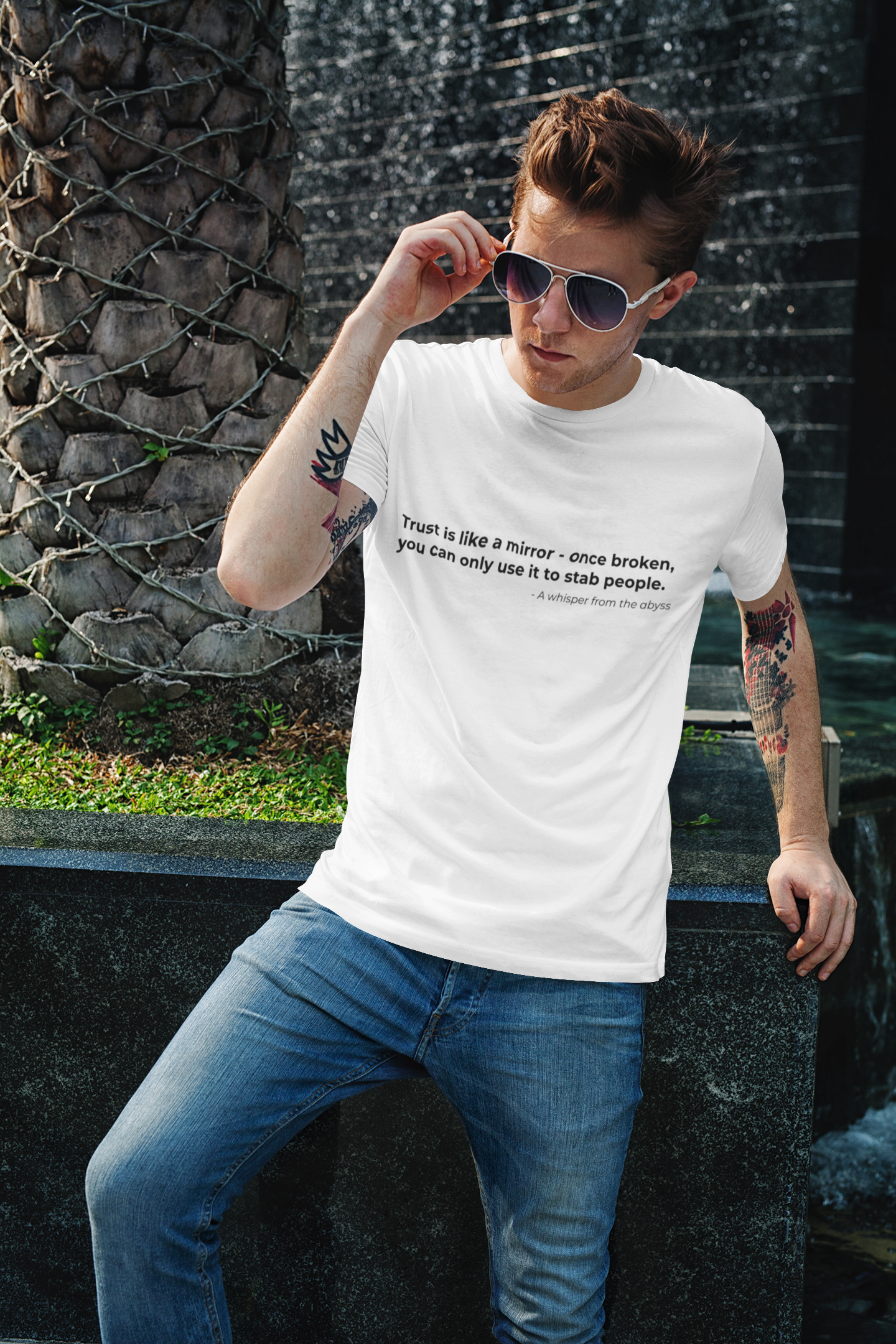 Trust is like a mirror  once broken 
you can only use it to stab people - Men's Tee